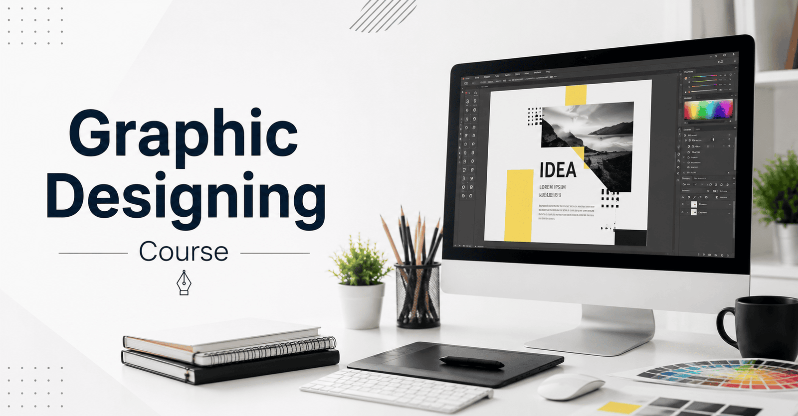 Graphic designing course, learn Photoshop and Illustrator
