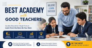 Teacher explaining a concept to students at a good academy